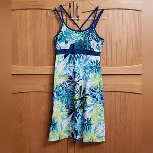 prAna Sundress size Medium White, Blue, and Green
